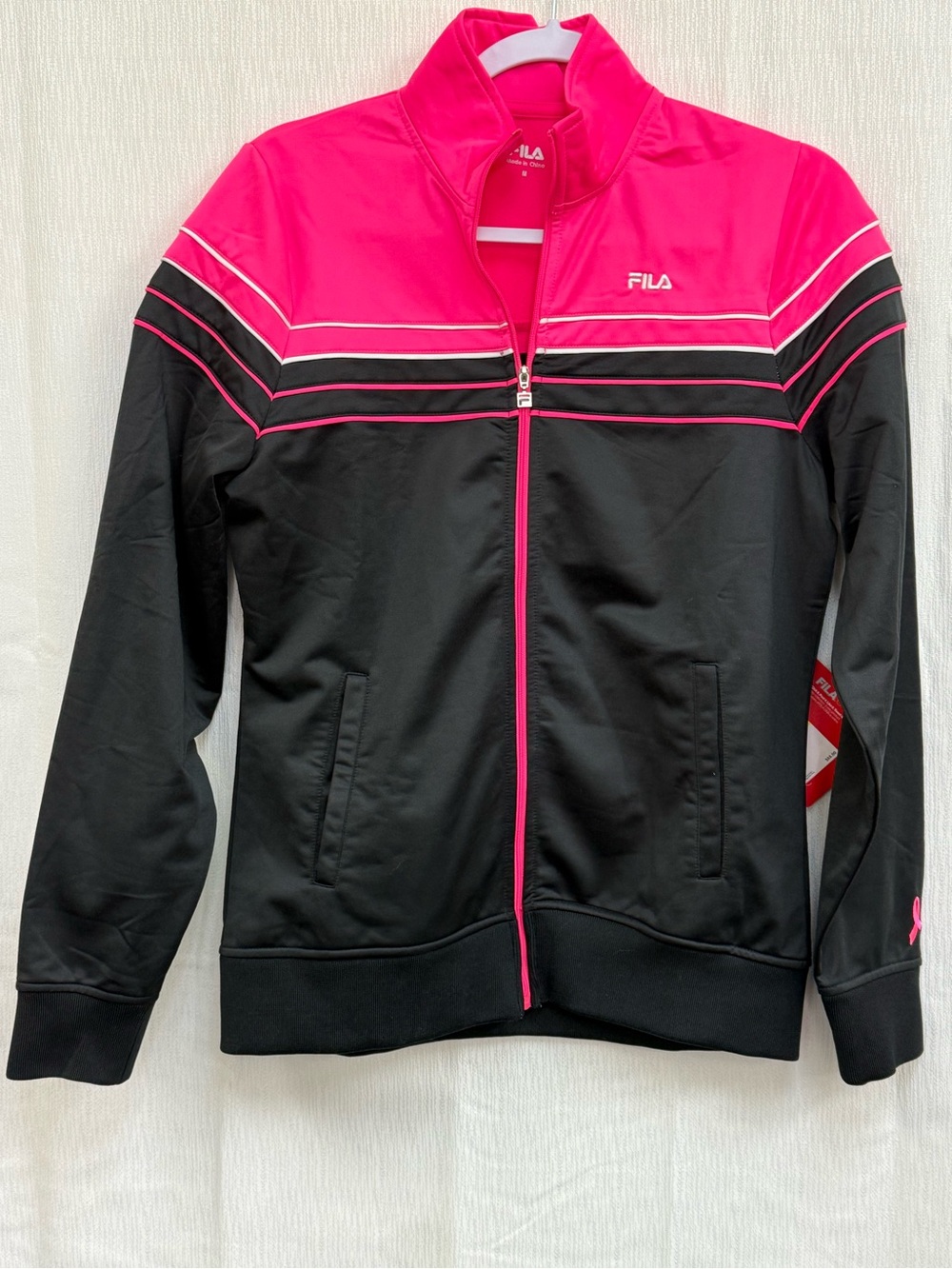 FILA Hot Pink and Black Zip Track Jacket